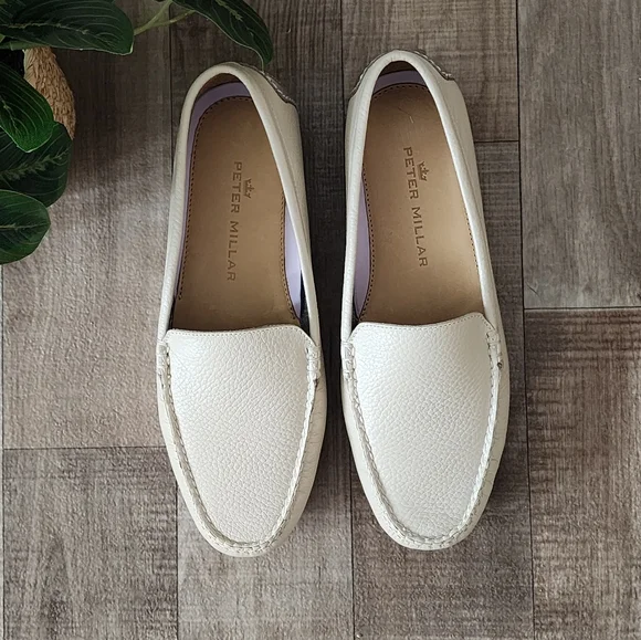 Peter Millar Driving Loafers in Sand Full-Grain Leather Size 8 - Picture 9 of 14
